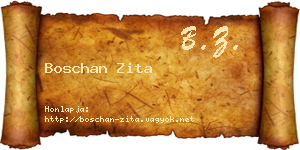 Boschan Zita névjegykártya
